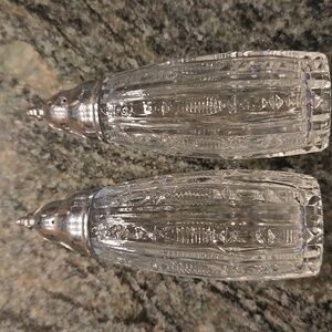 VINTAGE Pressed Glass Salt and Pepper Shakers
